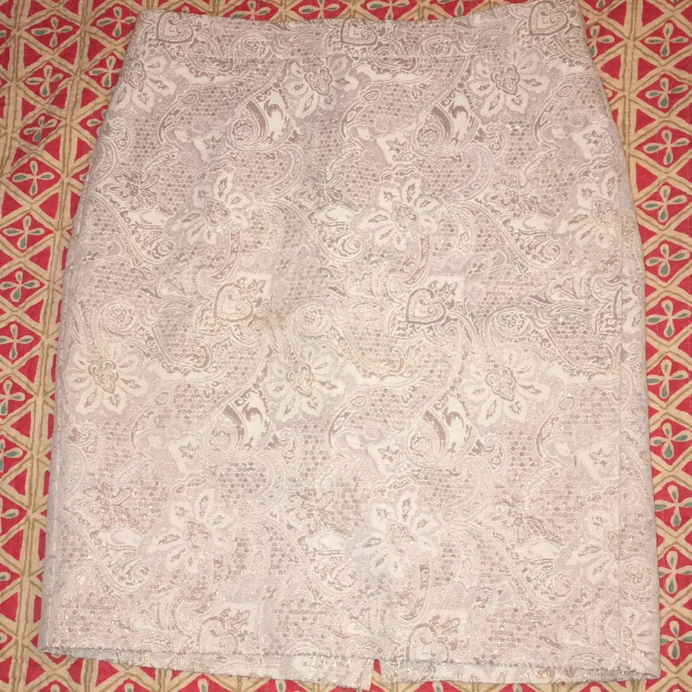 J Crew embroidered pencil skirt